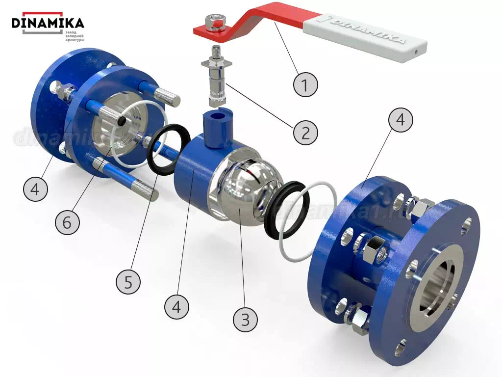 Конструкция шарового фланцевого крана 11с01пф Конструкция крана 11с01пф
