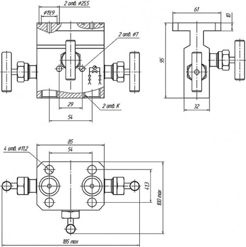 БКН3-F2В10М1 (К - 1/2-14NPT), БКН3-F2D10М1 (К - К1/2 )