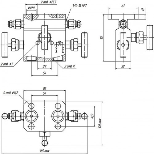 БКН3-F2B11М1 (К - 1/2NPT), БКН3-F2D11М1 (К - К1/2 )