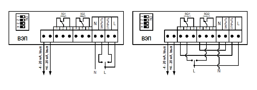 ВЭП Схемы подключения электроприводов прямоходных ВЭП
