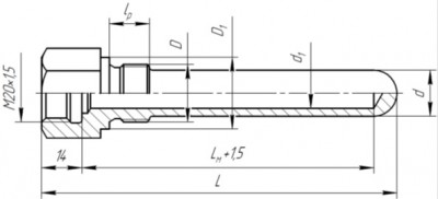 ГТ-702 цилиндрическая для датчиков с подвижным штуцером