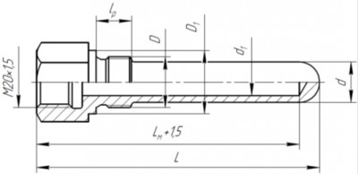 Рисунок 2  ГТ-712 цилиндрическая для датчиков с неподвижным штуцером