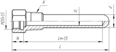 ГТ-702 цилиндрическая с конической резьбой для датчиков с подвижным штуцером