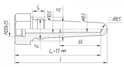 ГТ-712 коническая для датчиков с неподвижным штуцером со ступенчатым внутренним диаметром