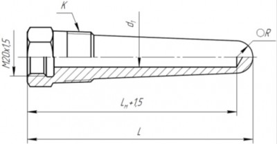 Рисунок 14  ГТ-712 коническая с конической резьбой для ДТ с неподвижным штуцером