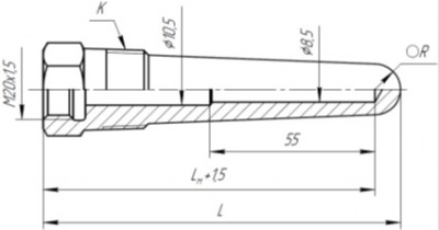 ГТ-712 коническая с конической резьбой для датчиков с неподвижным штуцером со ступенчатым внутренним диаметром