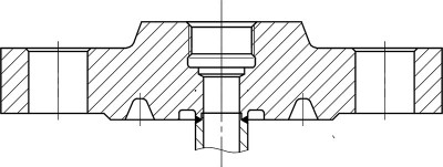 Исполнение J - Под прокладку овального сечения