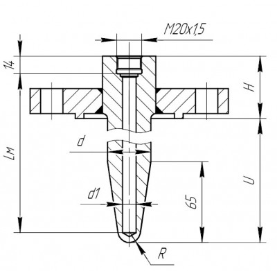Рис.7. ГТ-704-02 для ДТ с подвижным штуцером