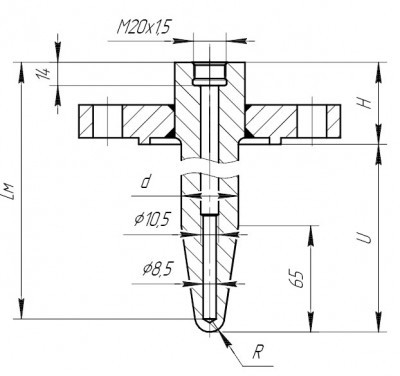 Рис.10. ГТ-714-02 для ДТ с неподвижным штуцером со ступенчатым внутренним диаметром