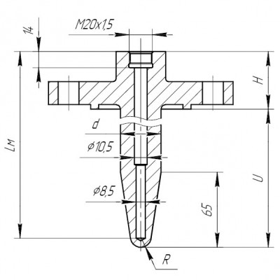 Рис.15. ГТ-714-03 для ДТ с неподвижным штуцером со ступенчатым внутренним диаметром