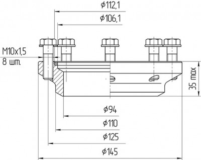 КМЧ-РСМ-5320. Фланцевое присоединение к процессу}