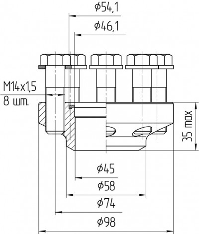 КМЧ-РСМ-5322. Фланцевое присоединение к процессу}