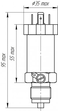 Габаритные размеры малогабаритного общепромышленного датчика избыточного давления ЭнИ-12М