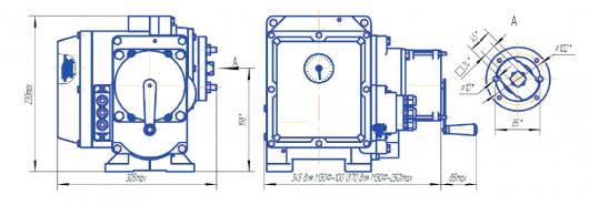 Габаритные размеры МЭОФ-100/25-0,63 М-99