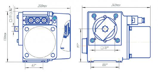Габаритные размеры МЭОФ-16/160-0,63 У-02