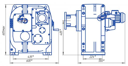 Габаритные размеры МЭОФ-6000/160-0,63 У-99К