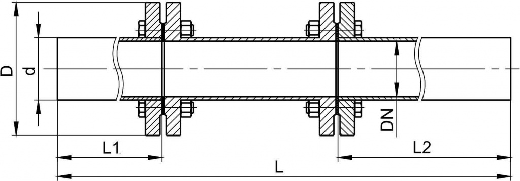 МУ_3.jpg Монтажный узел УМУ для расходомеров-счетчиков ВИРС-У схема