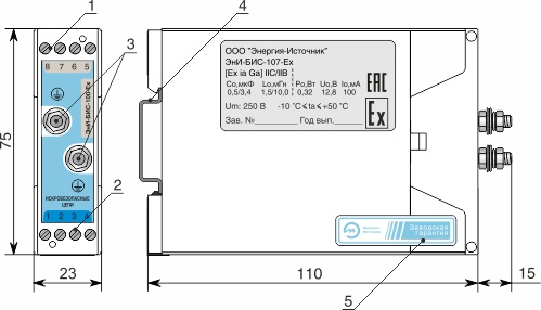 Габариты и индикация ЭнИ-БИС-103, 104-Ех