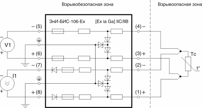 Электрические подключения ЭнИ-БИС-107-Ех