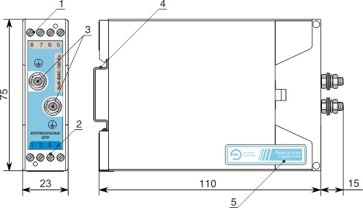 Габариты и индикация ЭнИ-БИС-108-Ех