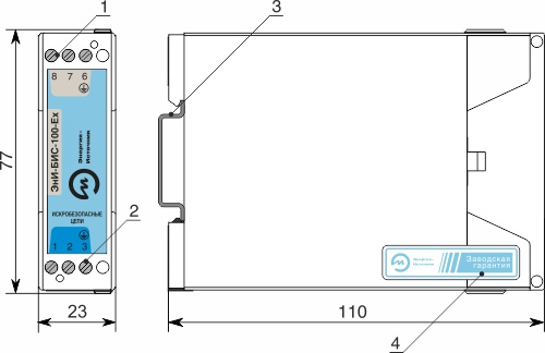 Габариты и индикация ЭнИ-БИС-111-Ех