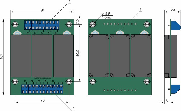 Габариты и индикация ЭнИ-БИС-114-Ех, исполнение 01