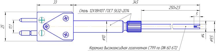 Преобразователи термоэлектрические платинородий - платиновые ТПП 1701 Преобразователи термоэлектрические платинородий - платиновые ТПП 1701