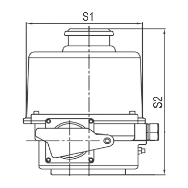 Электропривод четвертьоборотный ГЗ-ОФ-80/21К, F07, 11х11 квадрат, 380В IP65, для затвора ЗПФ Ду100-125 Эскиз Электропривод четвертьоборотный ГЗ-ОФ-80/21К, F07, 11х11 квадрат, 380В IP65, для затвора ЗПФ Ду100-125