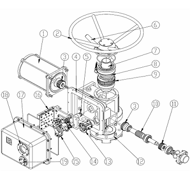 Электропривод многооборотный ГЗ-Б300/48, 380В IP65