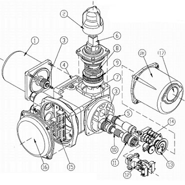 Чертеж Многооборотный электропривод ГЗ-А.70/24, 380В 