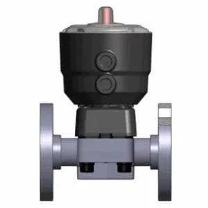 Мембранный клапан DK ПВХ с пневмоприводом НЗ, PN10, фланцевые окончания, EPDM, FIP d50 (DN40) DKOVNC050E