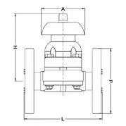 Мембранный клапан IDK ПВХ с фланцевыми окончаниями, PTFE, IPS d25 (DN20) IDKOV025P